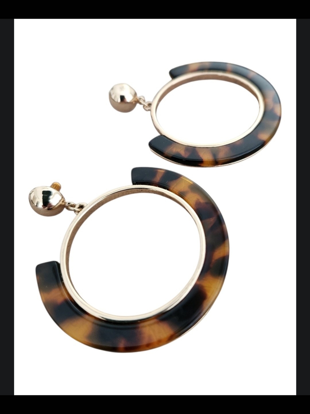 Urban Outfitters Tortoiseshell and Gold Hoop Drop Earrings